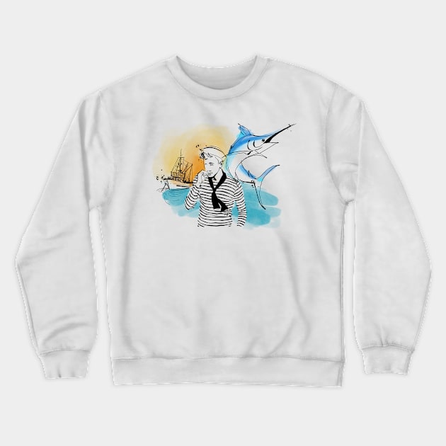 Fisherman Crewneck Sweatshirt by gordotaub2